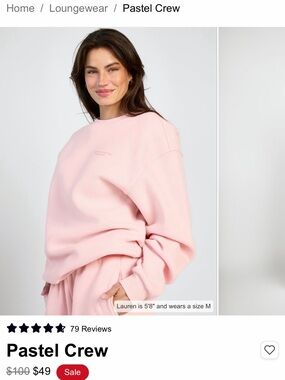 Comfrt Collection Pastel Pink Edition Relaxed Crew Sweatshirt - Pastel Crew
